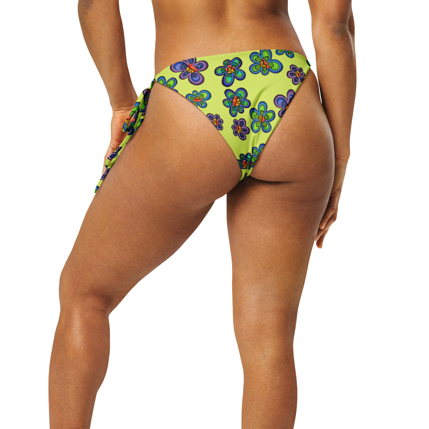 The Floral Frenzy - Eco Friendly String Bikini Bottom