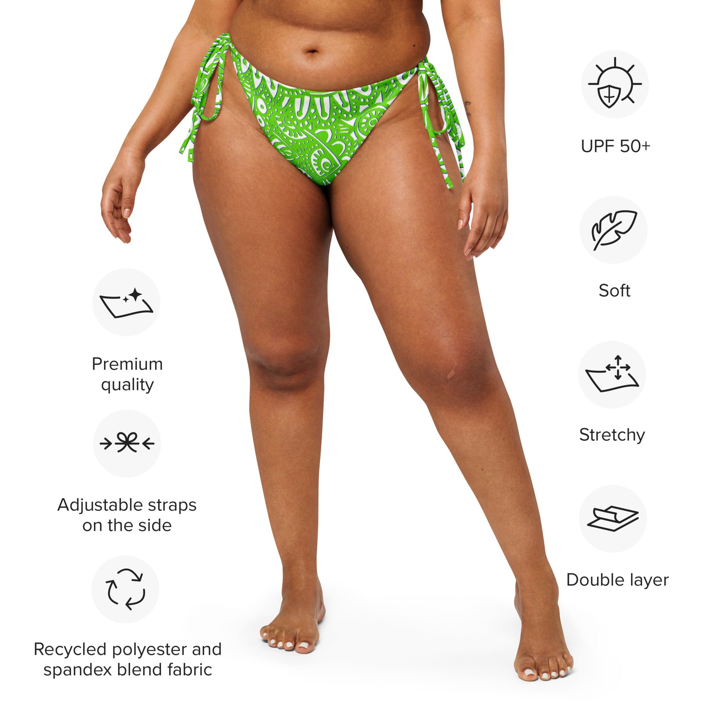 The G - Eco Friendly String Bikini Bottom in Green