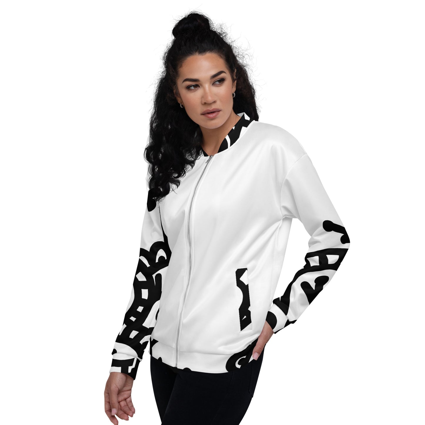 The Ink Me Much - White Unisex Bomber Jacket