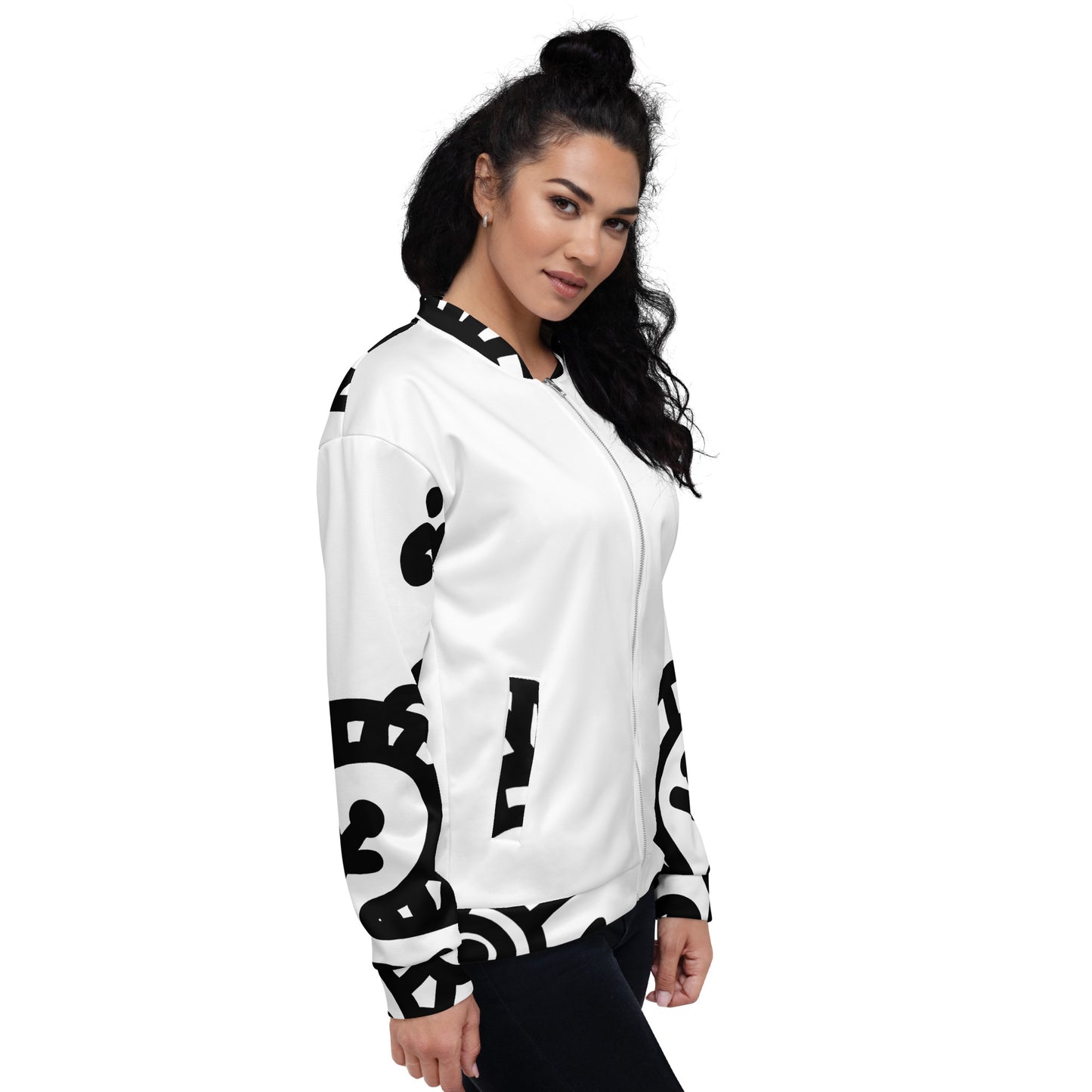 The Ink Me Much - White Unisex Bomber Jacket