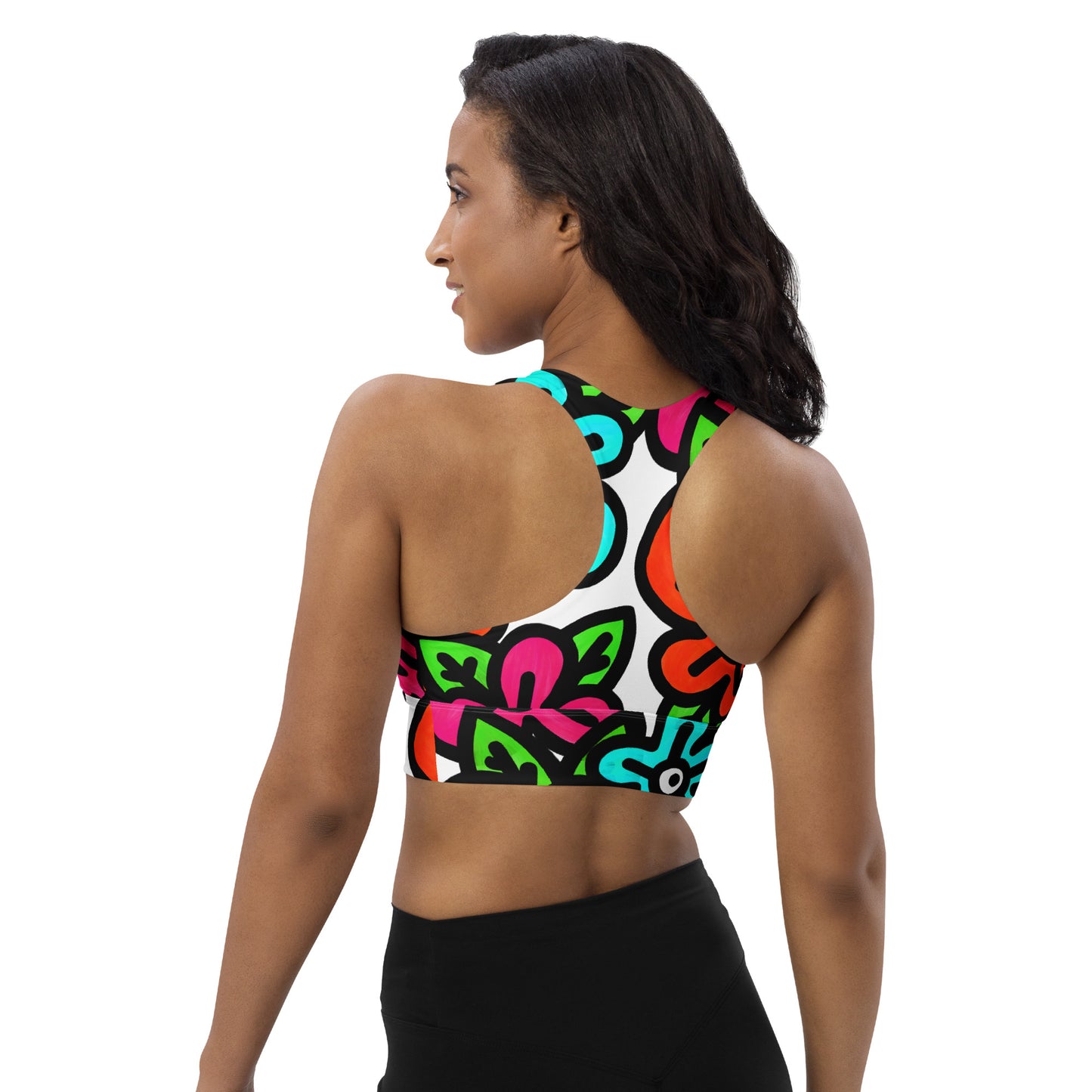 The Flower Bomb - Longline Sports Bra