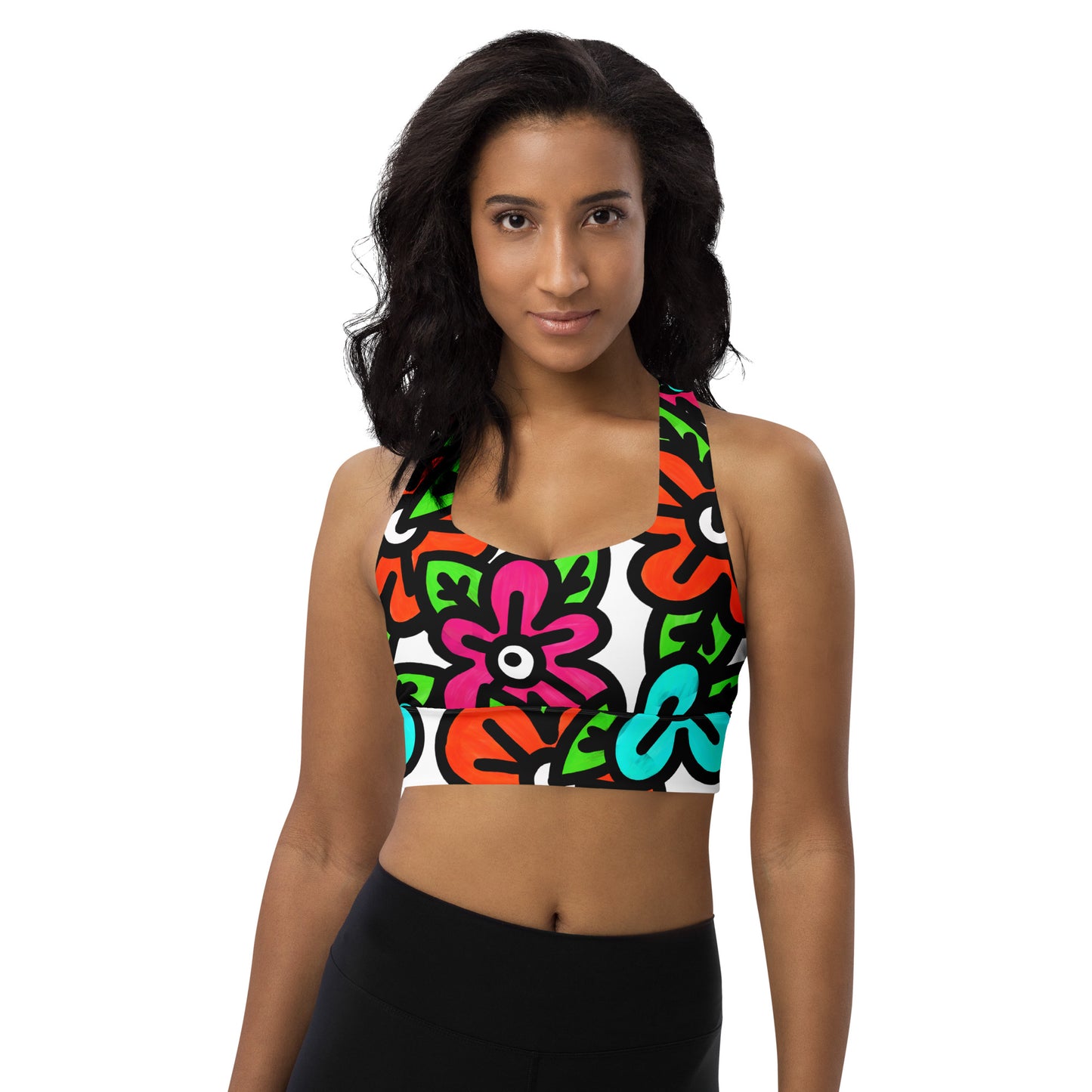 The Flower Bomb - Longline Sports Bra