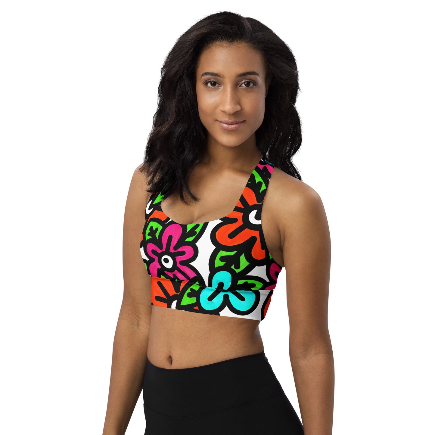 The Flower Bomb - Longline Sports Bra