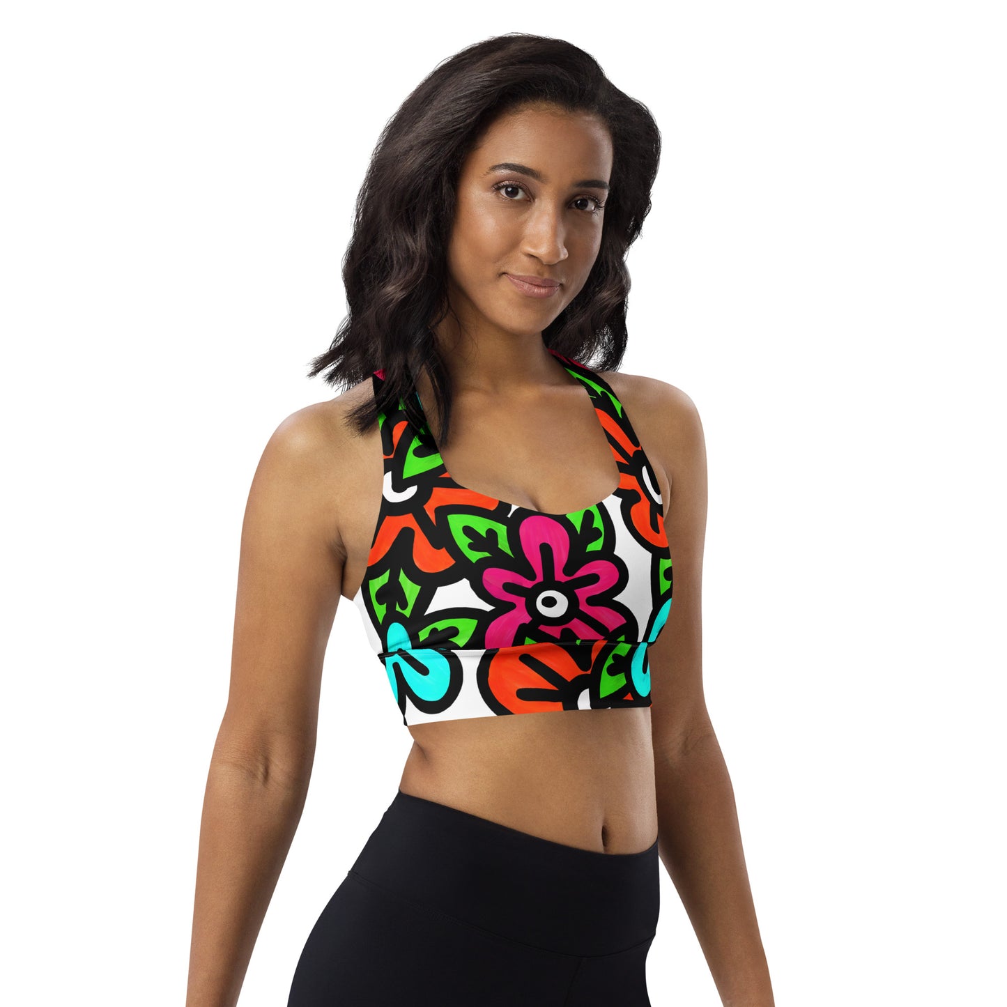 The Flower Bomb - Longline Sports Bra