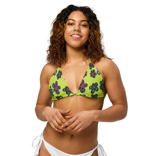 The Floral Frenzy - Eco Friendly String Bikini Top