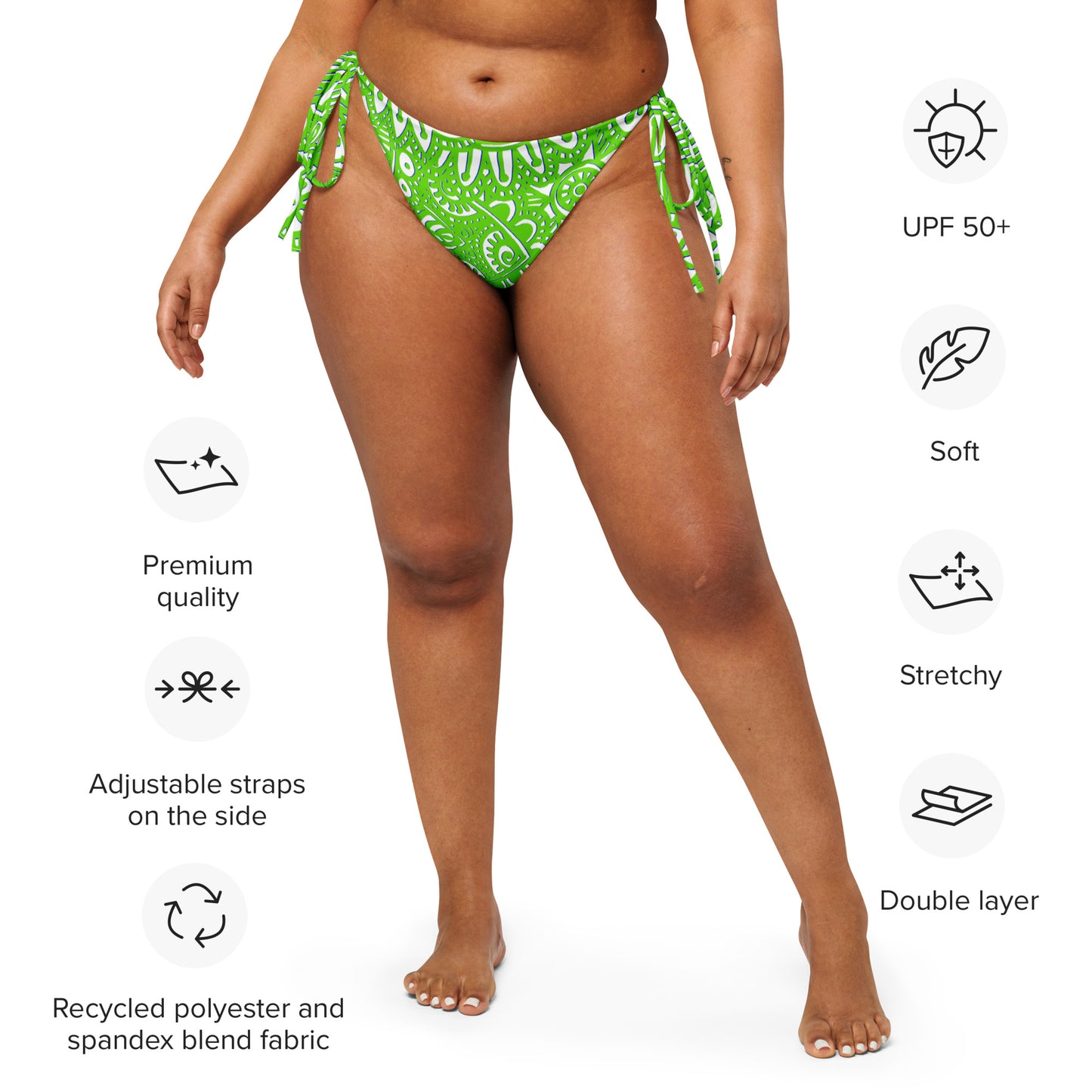 The G - Eco Friendly String Bikini Bottom in Green