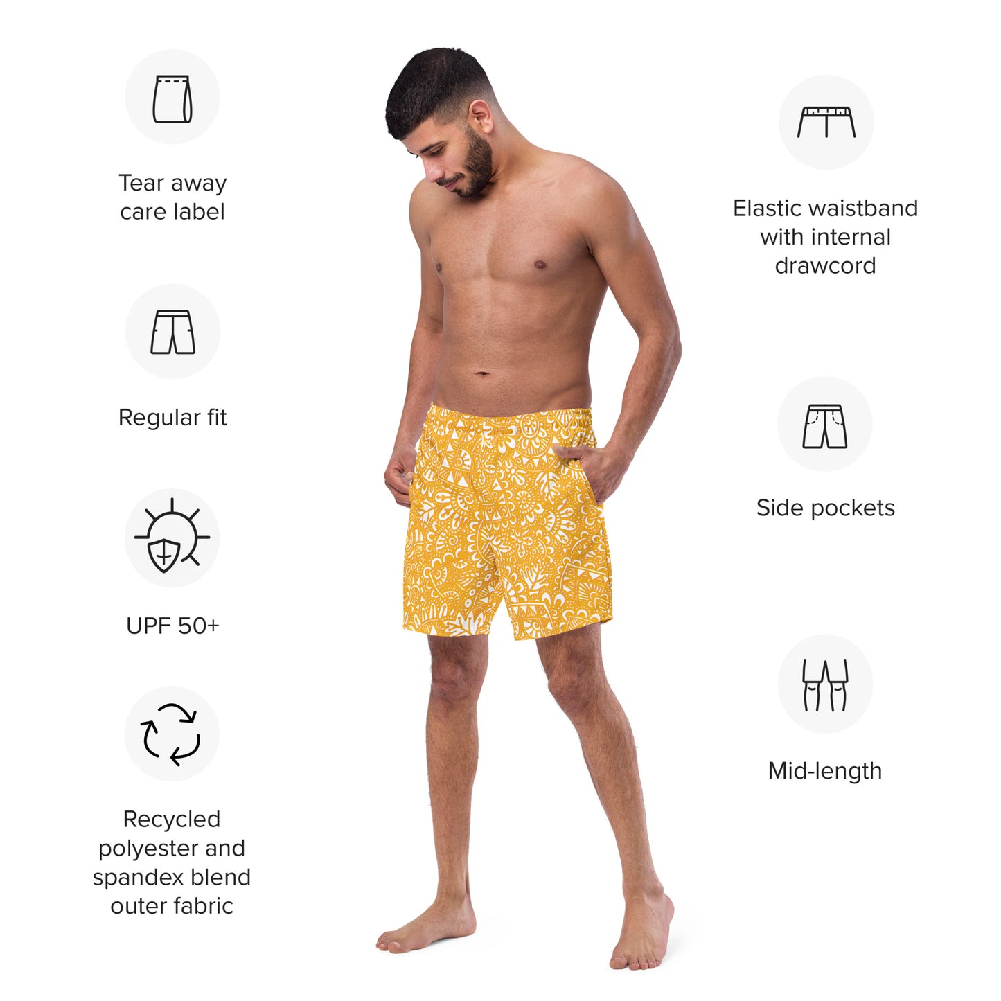 The G - Men's Swim Trunks in Yellow