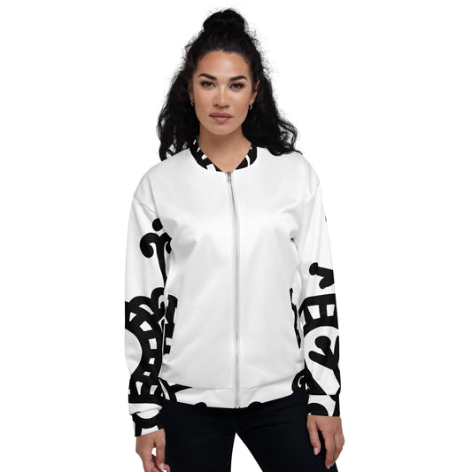 The Ink Me Much - White Unisex Bomber Jacket