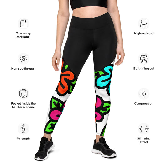 The Flower Bomb - Women's Sports Leggings